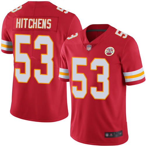 Men Kansas City Chiefs #53 Hitchens Anthony Red Team Color Vapor Untouchable Limited Player Nike NFL Jersey